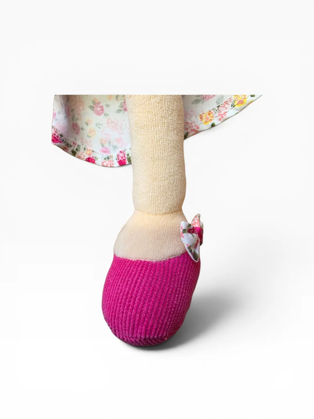 Bonikka Rosemary Plush Rag Doll Cupcake Pink Floral Dress - Soft Plush Kids Toy
